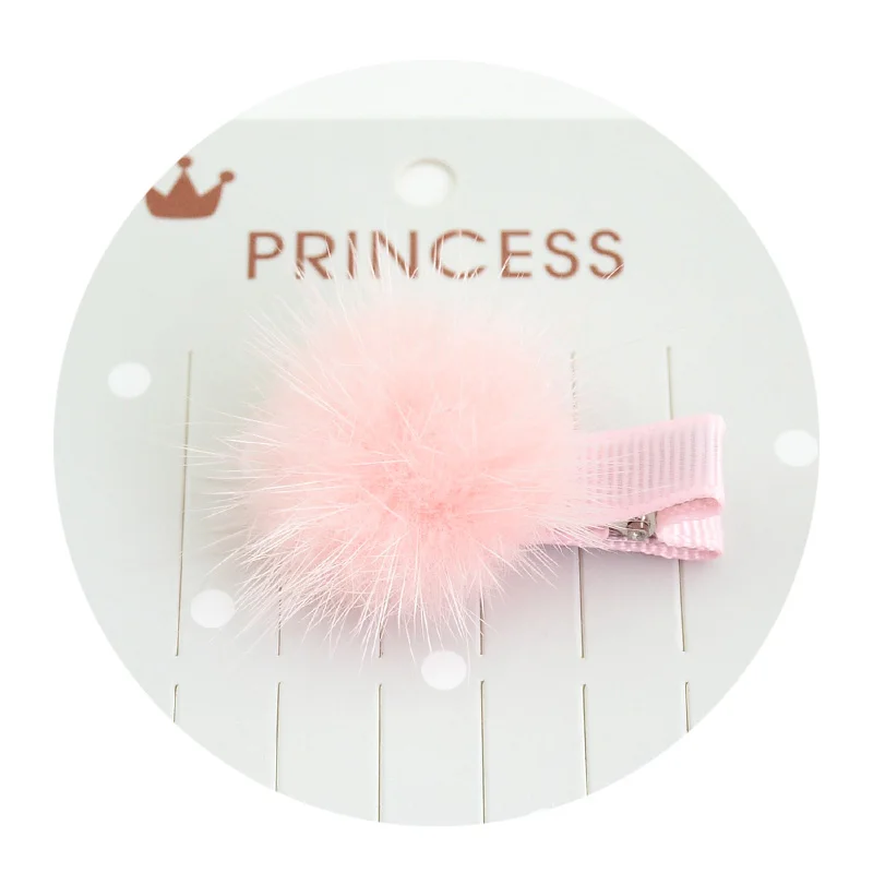 Girls Hairpins with Small Lovely Soft Fur Pompom Mini Ball Gripper Hairball Pom Hairclips Children Hair Clip Accessories | Детская
