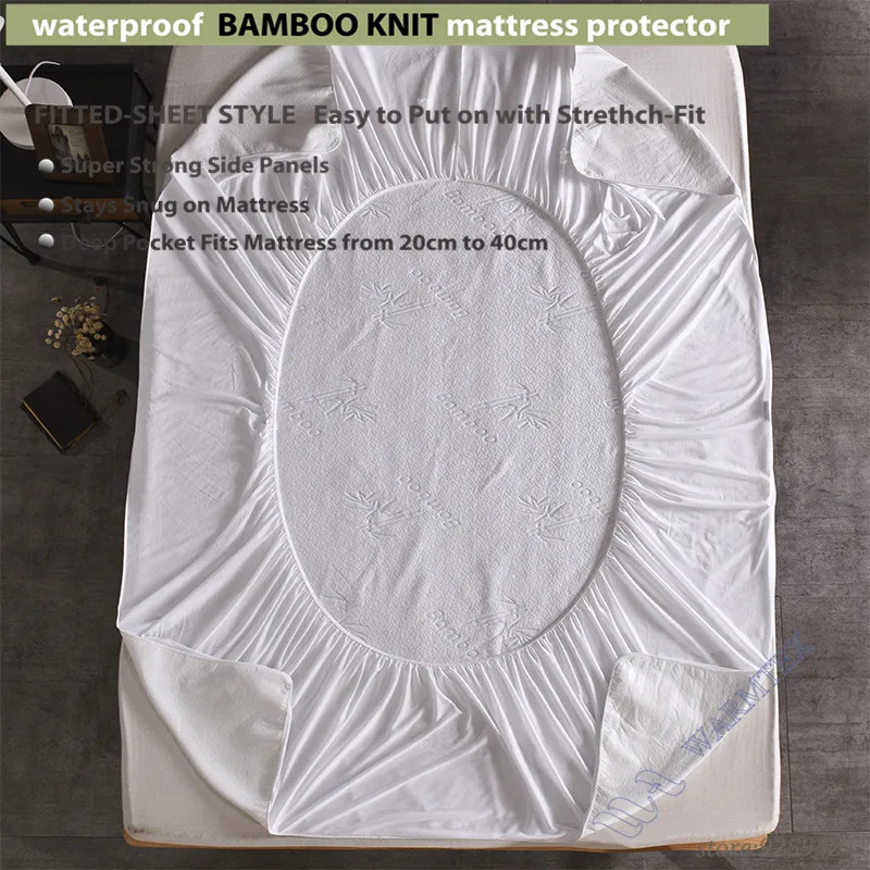 140x200 см 1.4 м кровать Водонепроницаемый Bamboo вязать жаккардовые Матрас протектор