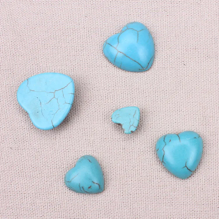 10 шт./лот 10/14/16/18/20 мм синие натуральные камни Howlite в форме сердца без отверстий
