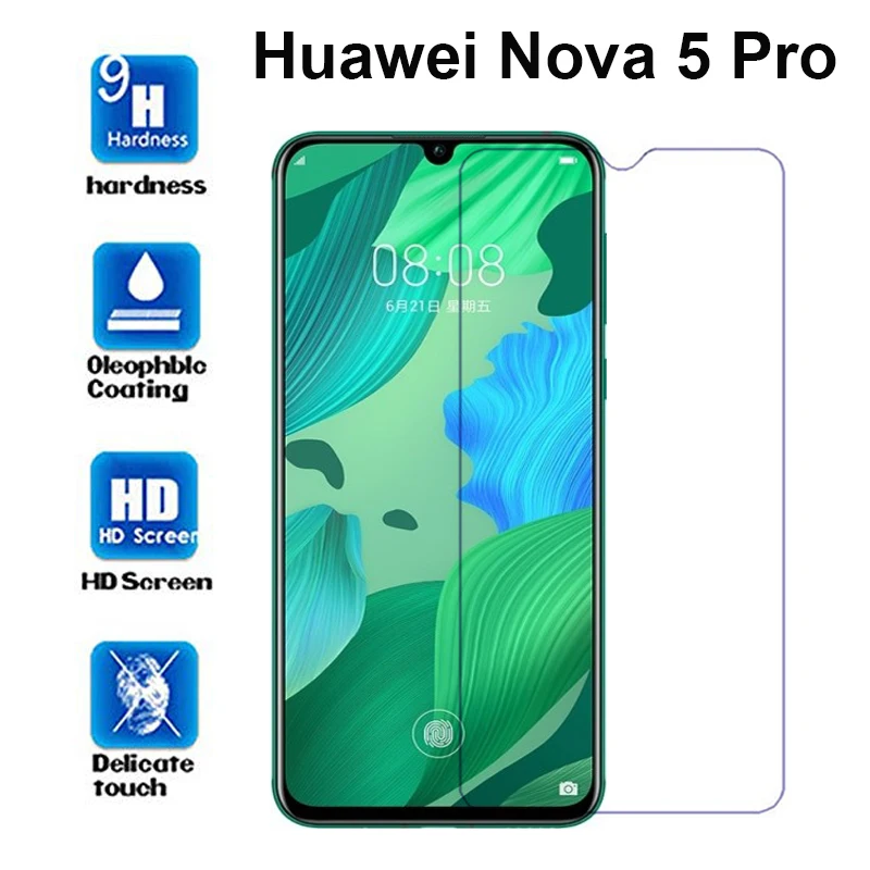 Закаленное стекло для huawei Nova 5 Pro защита экрана 9 h Защитная стеклянная Передняя