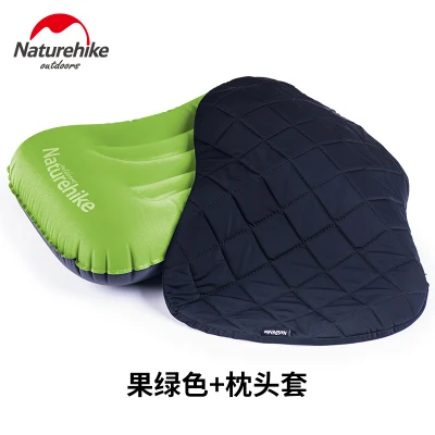Green with cover Naturehike новейшая Мини надувная подушка с наволочкой Складная мягкая задняя подушка для путешествий Кемпинг портативные легкие подушки Aeros - Цвет: Green with cover