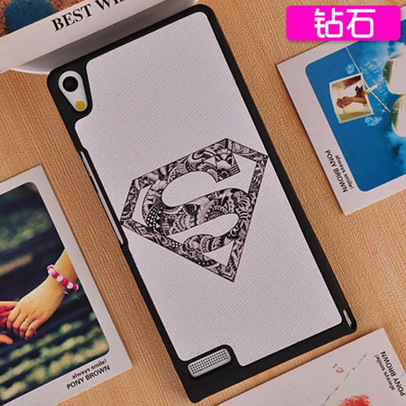Huawei P 6 Case Cover 4.7 дюймов Black Plastic For Ascend P6 оригинальный Телефон Мультфильм Cover| |