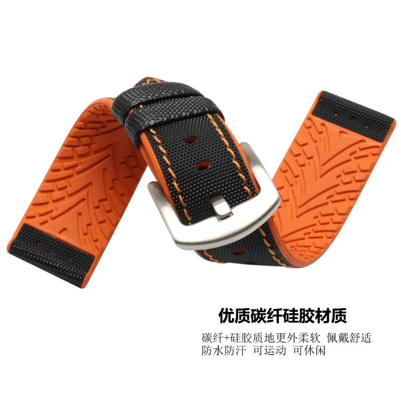 UYONG nylon watch strap 18mm 20mm 22mm 24mm canvas strap +Rubber sole leather strap with stainless steel buckle