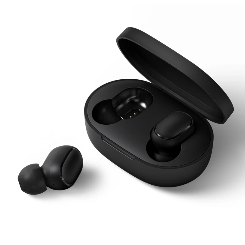 Xiaomi Redmi Airdots TWS Bluetooth наушники стерео бас наушники AI управление Bluetooth 5,0 Eeaphones с Микрофоном - Цвет: Черный