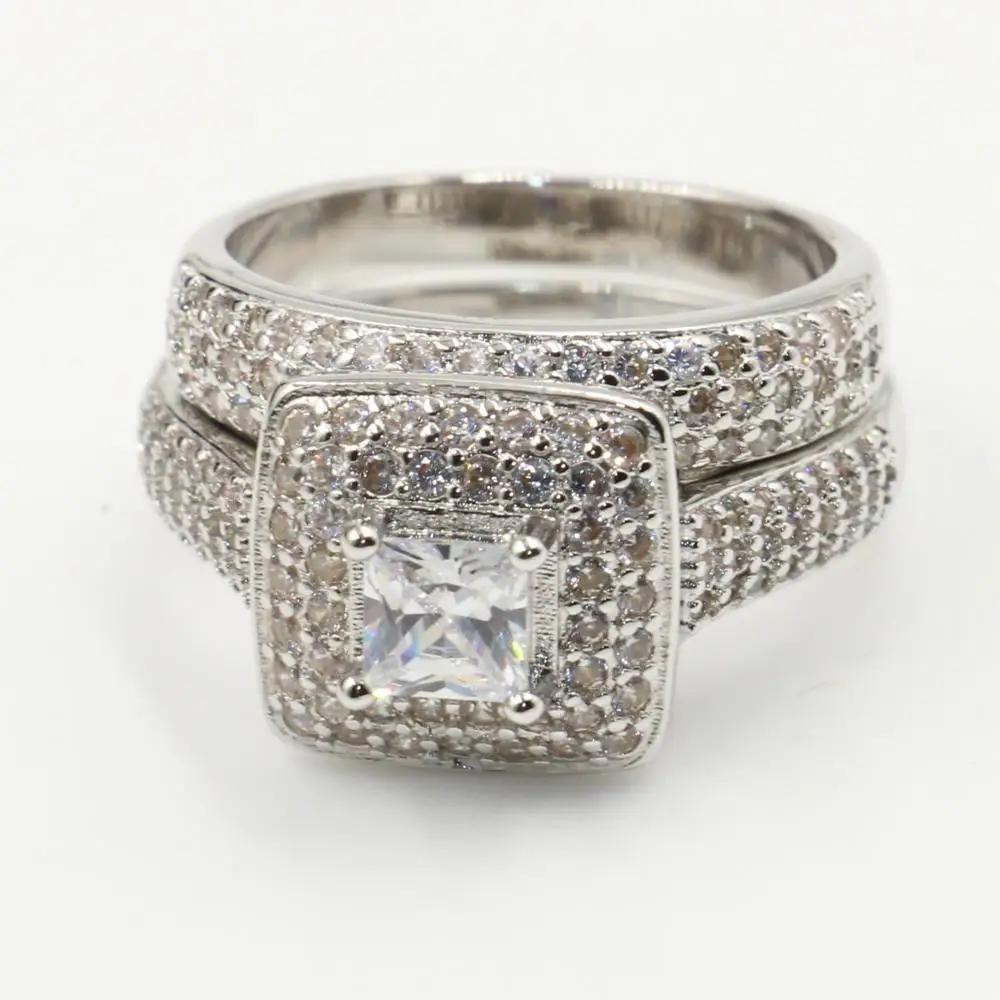 Роскошные ювелирные изделия Rulalei 14KT белое золото свадебное кольцо с вырезами