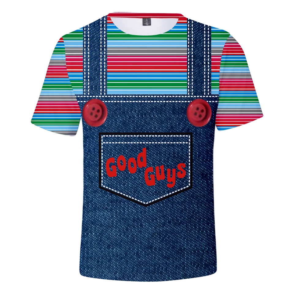 

Horror Movie Chucky 3D T Shirt Men/Women Spring Summer Harajuku Tshirt The evil Good Guys toy Teenagers T-shirt for Boys