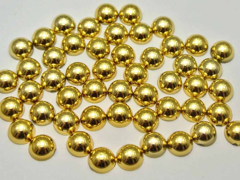 

200 металлик золото плоская задняя круглая половина жемчуга 8 мм Скрапбукинг дизайн ногтей крафт