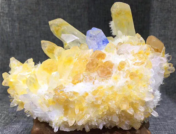RARE!! New Find Yellow Citrine Quartz Crystal Cluster Specimen | Дом и сад
