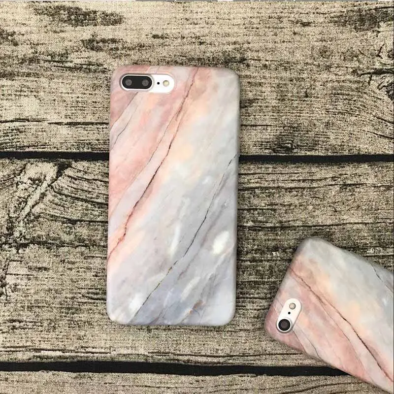 Jiban простой Коралл мрамор IMD матовая телефон оболочки для iPhone 6 6S 7 8 Plus все включено