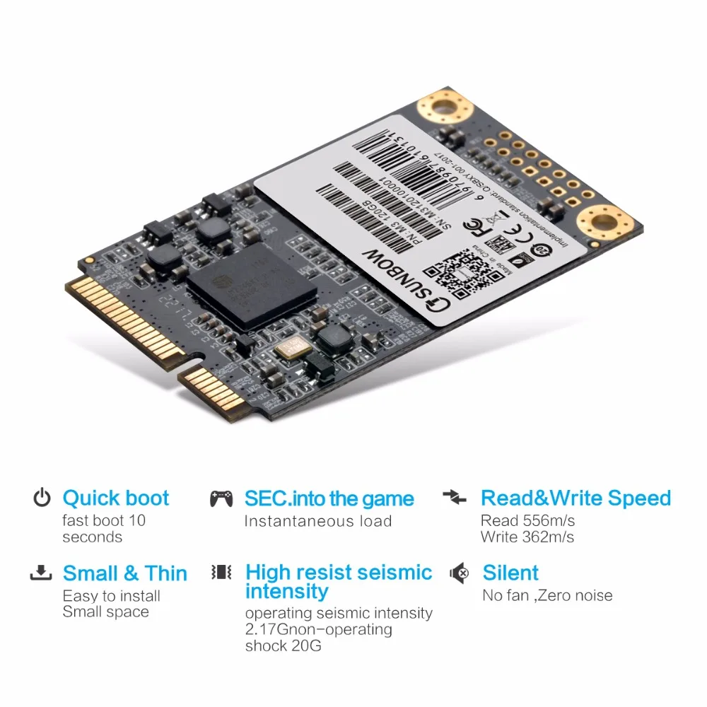 TC-SUNBOW M3-120GB SSD мини SATA3(6,0 ГБ/сек.) MSATA 120 ГБ 128 твердотельный накопитель для настольных портативных ПК MacPro Бесплатный подарок с учетом