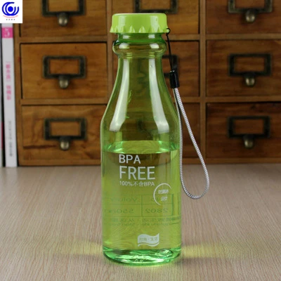 green 500ml Крутая анти-осенняя карамельного цвета Осенняя защитная пластиковая бутылка для газировки матовая герметичная креативная летняя портативная чашка для воды 500 мл Посуда для напитков - Цвет: green 500ml