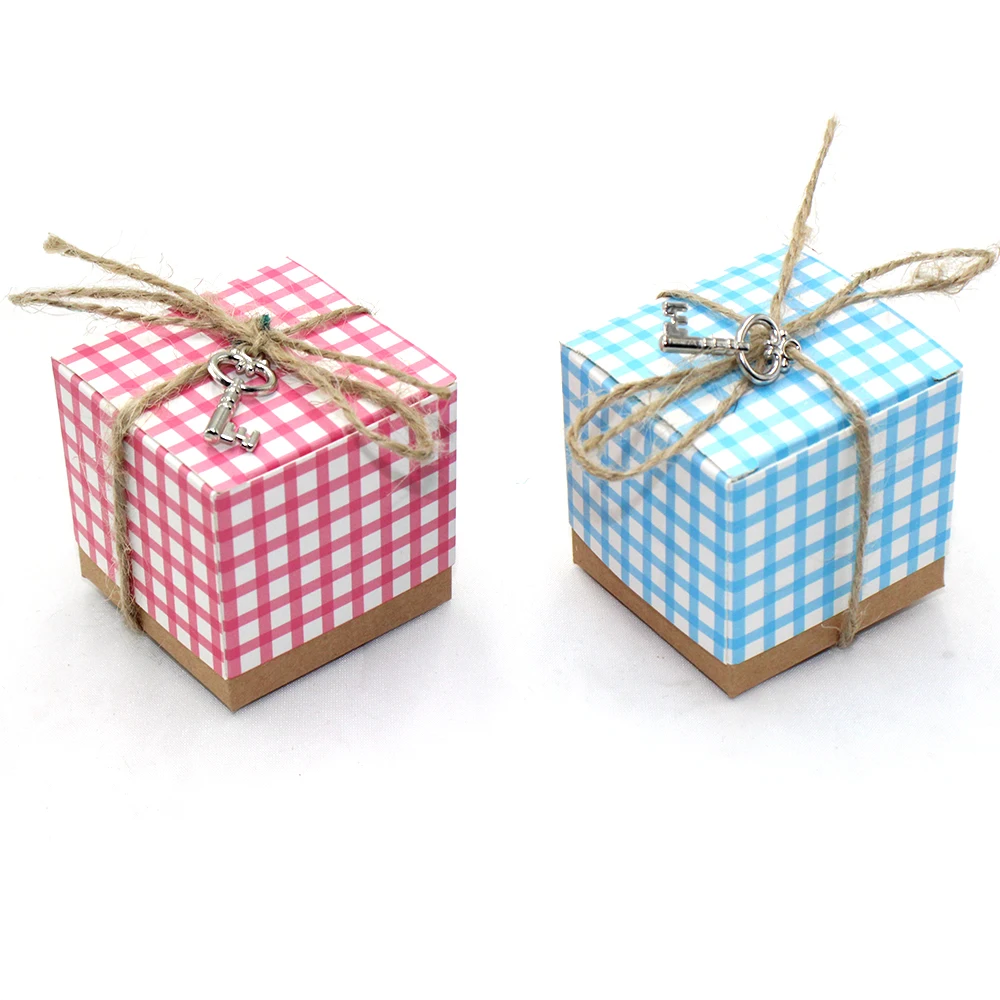 50 шт Ретро решетка крафт бумага свадебные коробки конфет Европейская партия