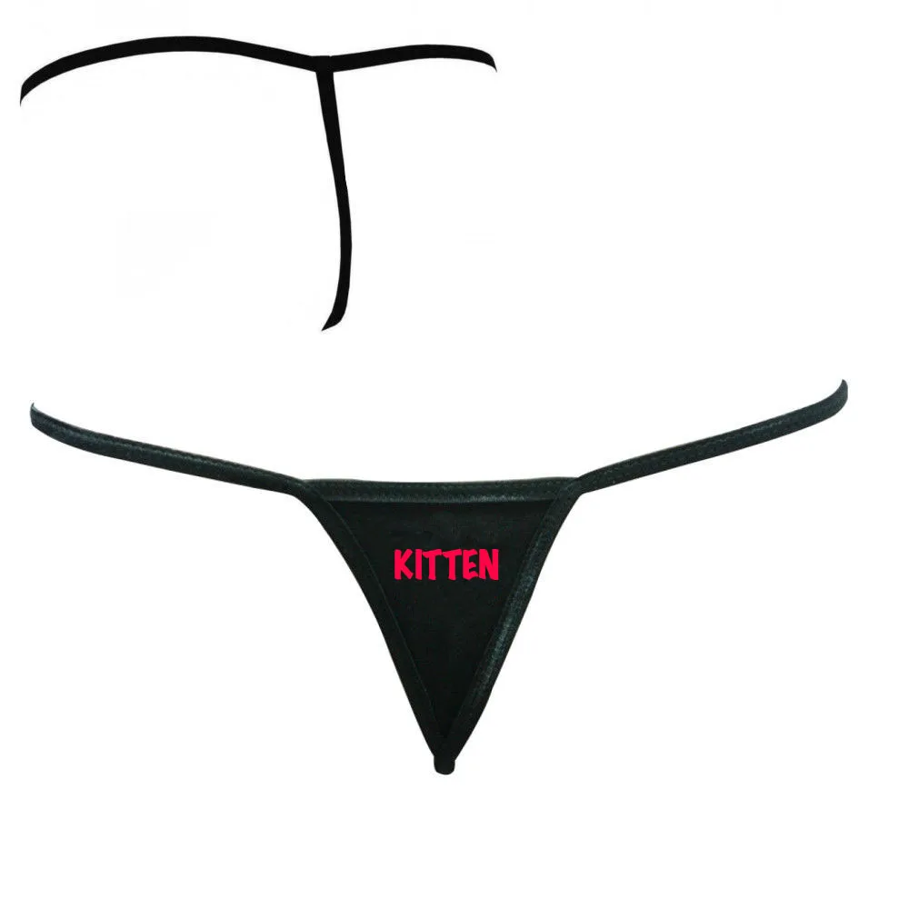 kitten Новая королева пиков стринги hotwife Like me puppy kitte swinger cuckold lifestyle трусики стринги женские один размер короткие сексуальные P004 - Цвет: kitten