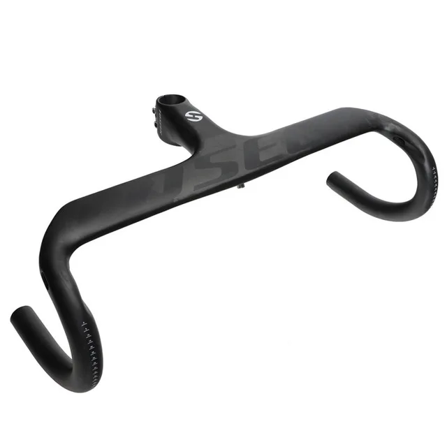 balck 420mm Toseek полностью Углеродный волокно рукоятка для дорожного велосипеда изогнутый бар с велосипедный одометр стенд Интегрированный руль Аксессуары для велосипеда - Цвет: balck 420mm