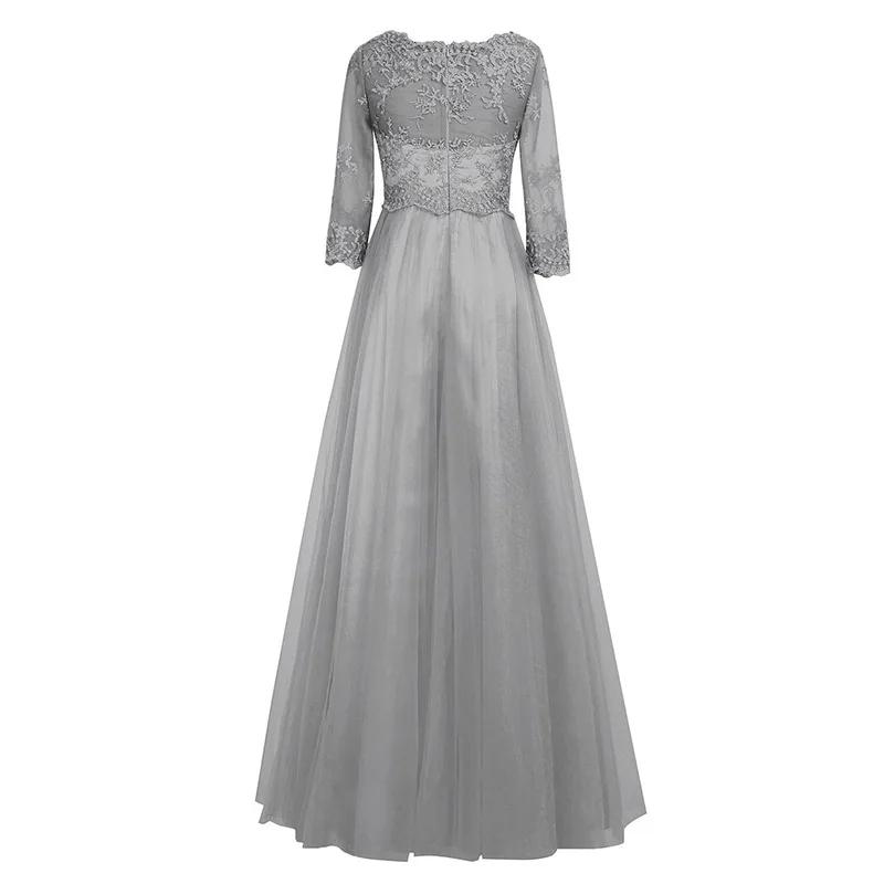 2019 Brown Long Sleeve Lace Evening Dress Vintage A-line Elegant Prom Dresses Formal Party Gowns Mother's | Свадьбы и торжества