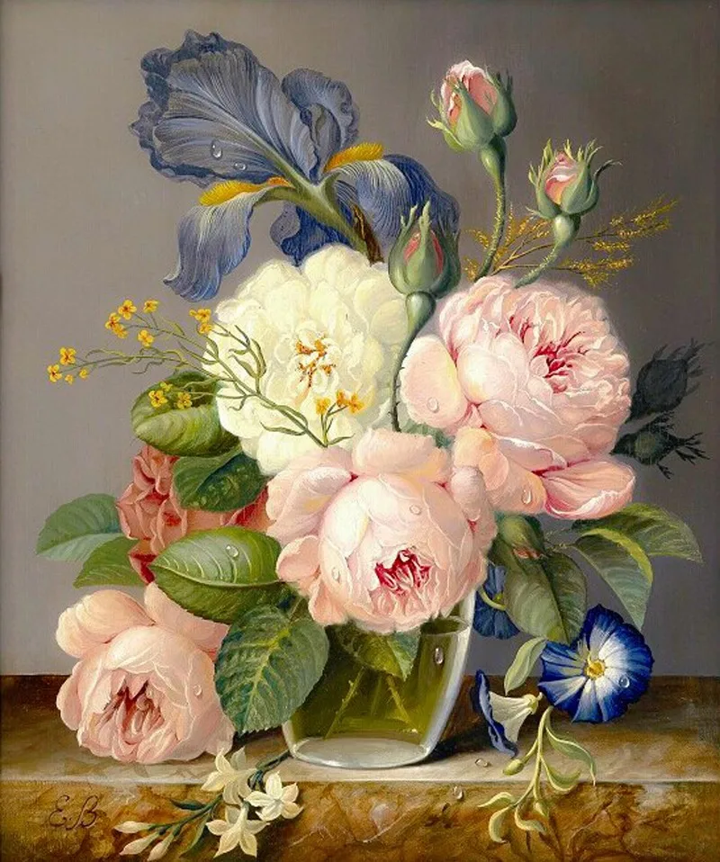 QIANZEHUI, Рукоделие, сделай сам, точная печать, цветок пиона, ваза, вышивка крестиком, картина маслом для вышивания, наборы для вышивания крестиком