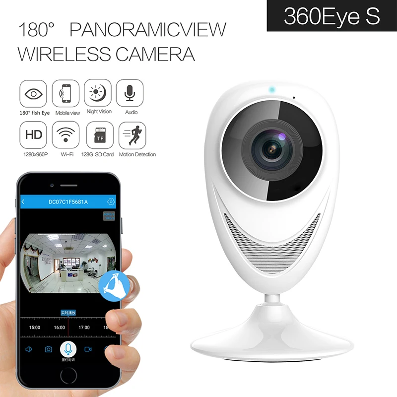 1MP 720 P 360 глаза Wifi ip камера сетевая панорамная для внутреннего 185 градусов Рыбий