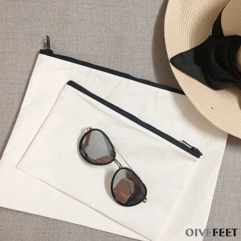 OIVEFEET Tyvek Водонепроницаемая белая сумочка для косметики косметичка клатч