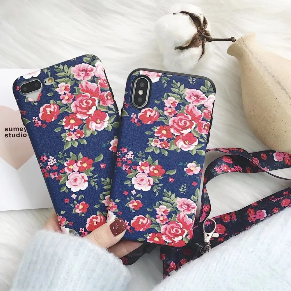 ZMASI Florals чехол для телефона iPhone 7 8 6 6s плюс шелковая текстура Shell сумка х задняя