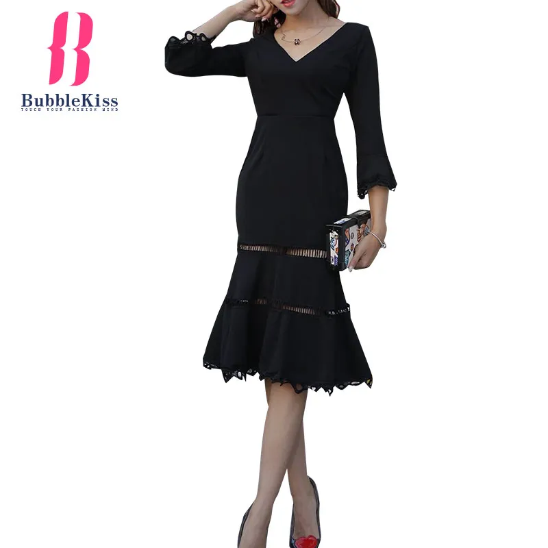 Bubblekiss V Средства ухода за кожей Шеи плотная выдалбливают Bodycon платье Для женщин