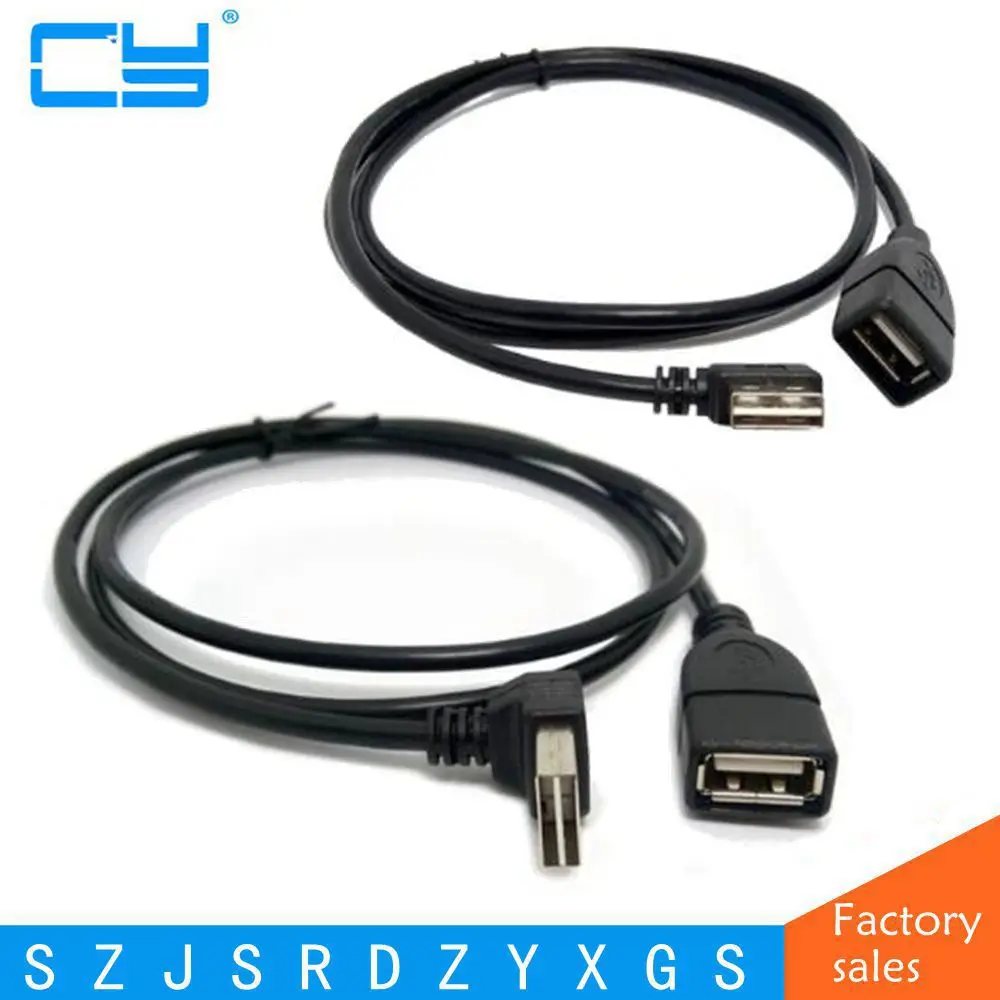Черный USB 2 0 Удлинительный кабель папа мама удлинитель шнура для ПК ноутбука