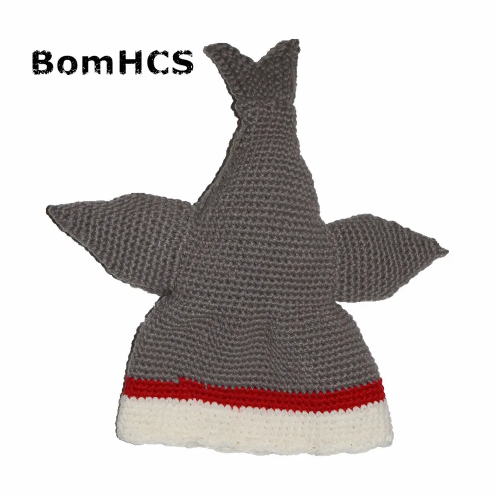 BomHCS НОВАЯ шапка в виде акулы 100% вязаная шапочка с животными ручной работы подарок