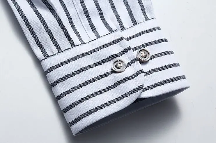 

Autumn Fashion Striped Slim Fit Mens Summer Shirts Long Sleeve Casual Dress Shirts Men Plus Size Male Social Shirt M-6XL 7XL