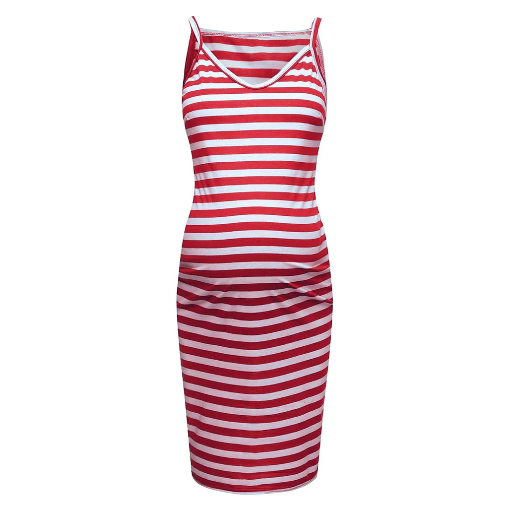 Платье для беременных без рукавов с полосатым принтом сарафан грудного