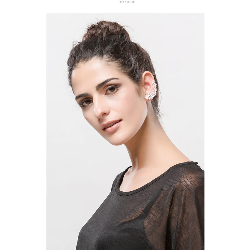 Серьги клипсы в виде костяных ушей серьги крыльев из серебра S925 пробы одна пара