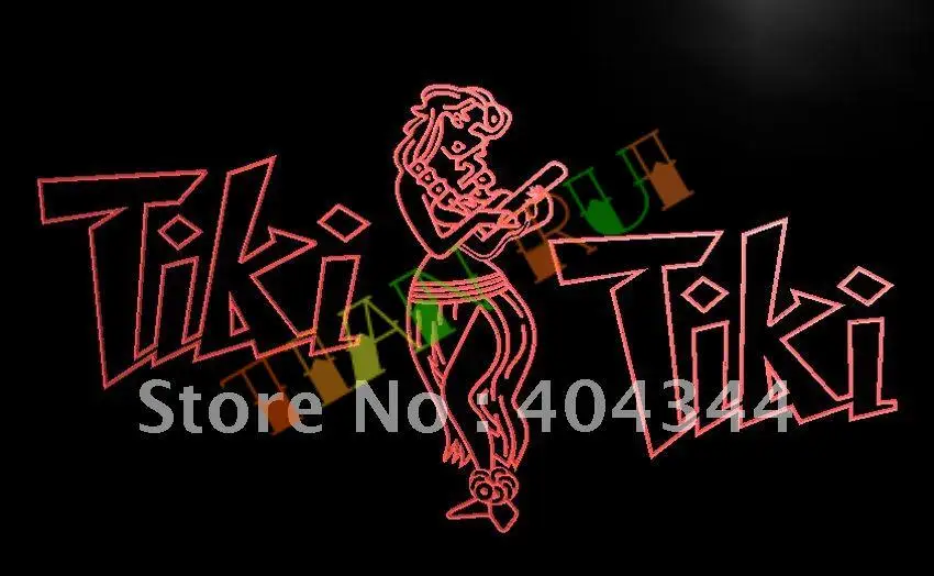 LB224- OPEN Tiki Bar Wajome Hula Dancer LED Neon Light Sign | Дом и сад