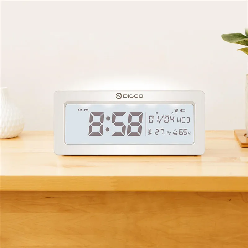 DIGOO DG C4X Многофункциональный Будильник с ЖК-дисплеем термометр гигрометр календарь