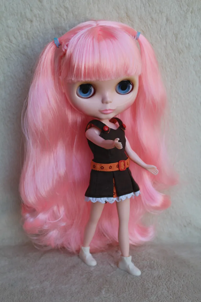 Кукла Blygirl Blyth с розовыми челками кукла кудрявыми волосами 308BL9012 обычное тело 7