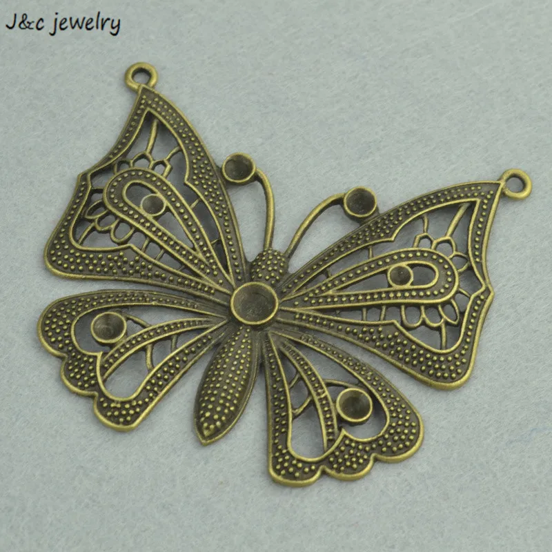 2 шт винтажные античные бронзовые подвески бабочки 67*74 мм 3201A|pendant jewelry|charm collarpendant