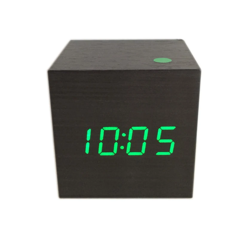 Хит 2019! Мини звук управления Деревянный Будильник часы светодиодный дисплей с