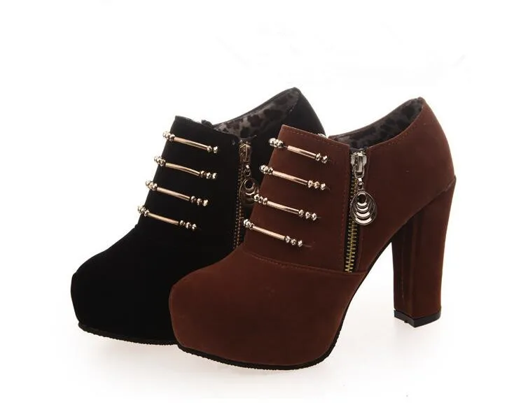 

YeddaMavis Black Women Boots Womens Shoes 2019 New Round Head Side Zipper Ankle Winter Boots Women Shoes Woman Zapatos De Mujer
