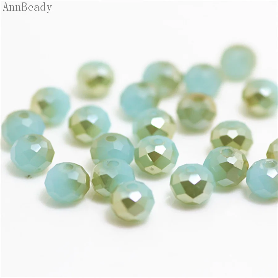 solid blue golden AnnBeady фиолетовый АВ 4 цвета x6mm, 50 шт в наборе, камушки-бусинки Rondelle, австрийский кристалл, с украшением в виде кристаллов Стекло бусины Свободные Spacer Бусины для изготовления ювелирных изделий - Цвет: solid blue golden