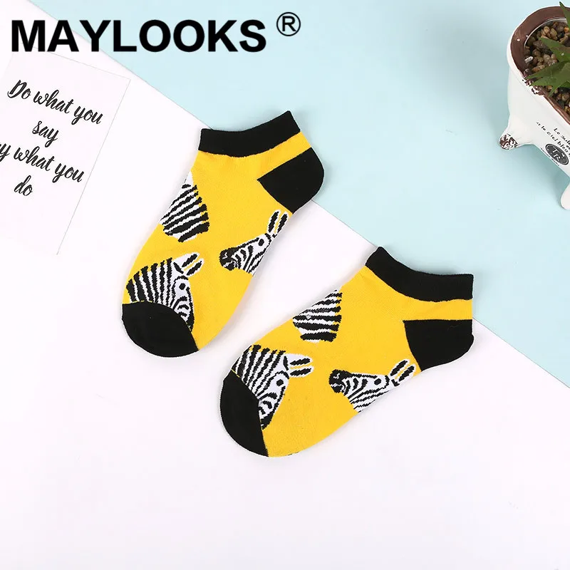 Maylooks корейский сезон весна лето новая волна женские короткие носки мультфильм животных Хлопок Леди