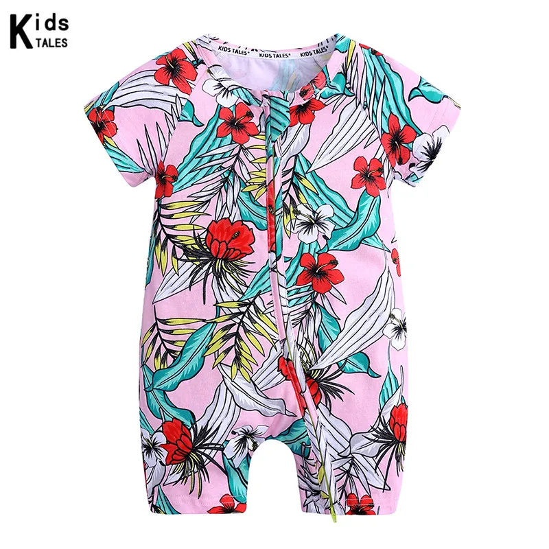 2020 Summer baby rompers boys girls o-neck zipper cotton jumpsuits 0- 24M babies clothes HY095 | Детская одежда и обувь