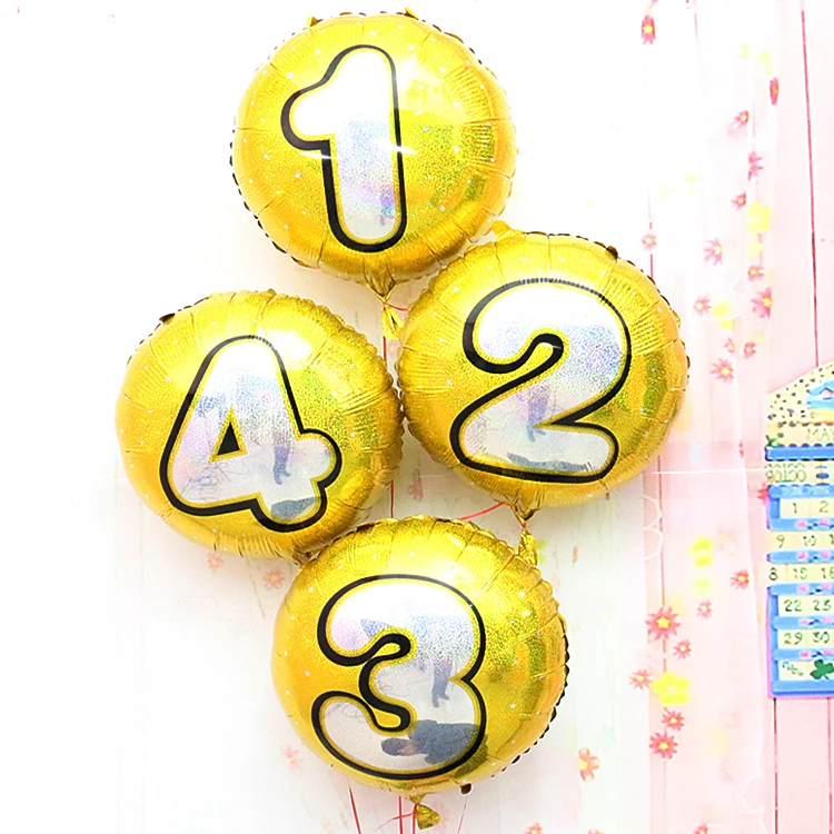 50 шт в наборе, 18 дюймов круглый Globos лазерный цифровой Фольга детские надувные шарики на день рождения баллоны с гелием фестиваль свадебный Декор/воздушные шары надувные игрушки