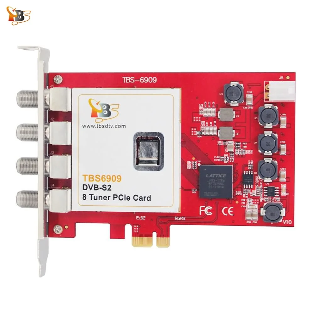 Тюнер Octa карта TBS6909 DVB S/S2 8 тюнер для телевизора PCIe просмотра и записи спутник FTA