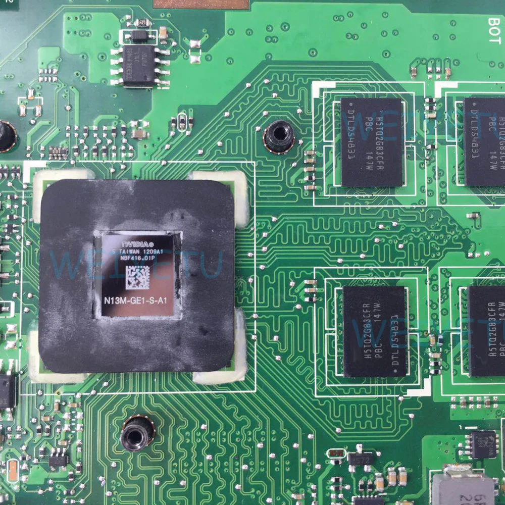 K55VD материнская плата для ASUS K55 K55V Intel ноутбук s989 HM76 60 N8DMB1701 B04 2 ГБ Rev 3 0|Компьютерные