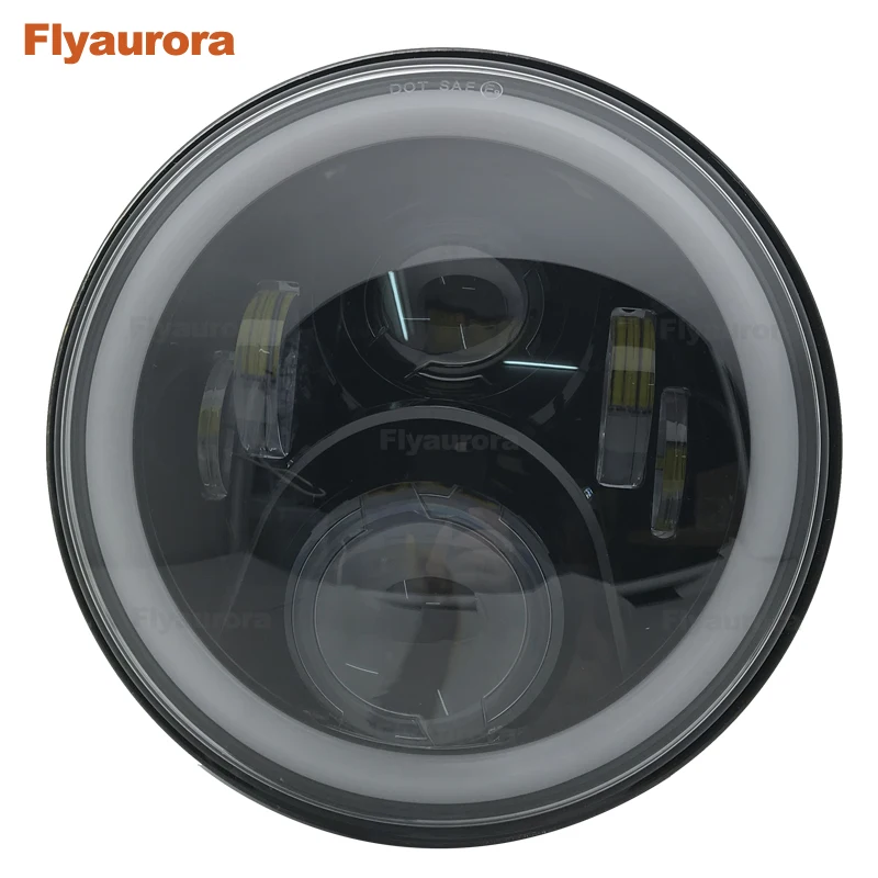 7 дюймов 60 Вт светодиодный фары для автомобиля высокий низкий пучок Ангел глаз DRL