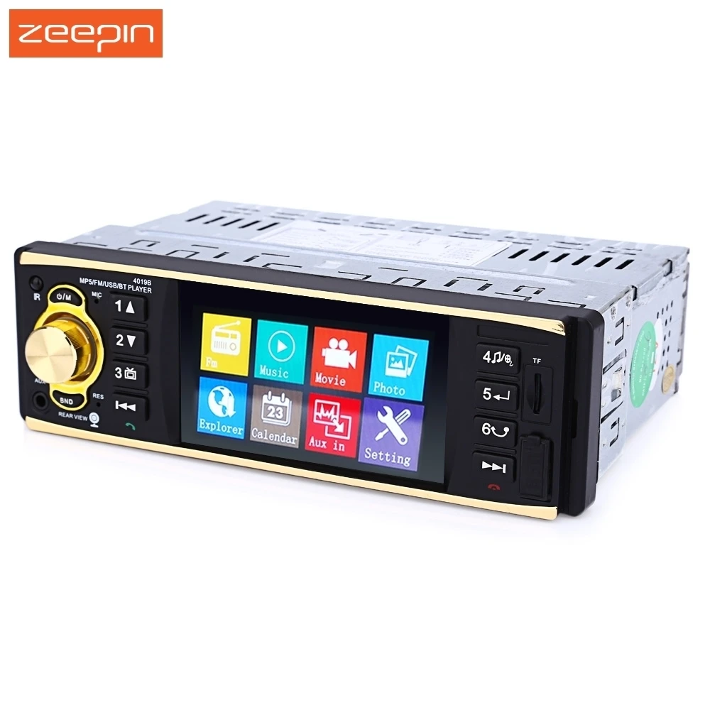 Zeepin 4019B 4.1 дюймов 1 Дин Радио аудио стерео 1Din USB AUX FM станции Bluetooth с заднего Камера
