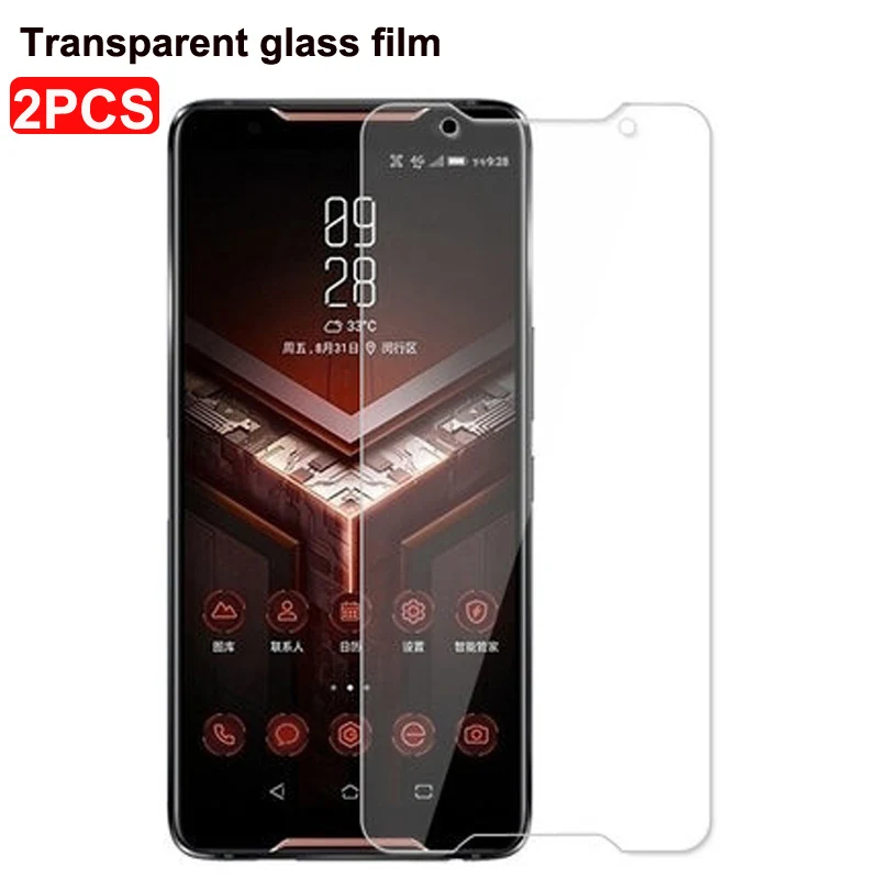 only film Чехол для ASUS ROG Phone ZS600KL, мягкий силиконовый чехол, чехол для ASUS ROG Phone Z01QD, прозрачная пленка из закаленного стекла - Цвет: only film