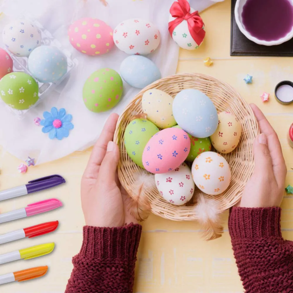 Пасхальные яйца 50 шт пластиковые пасхальные DIY 8 цветные ручки украшения