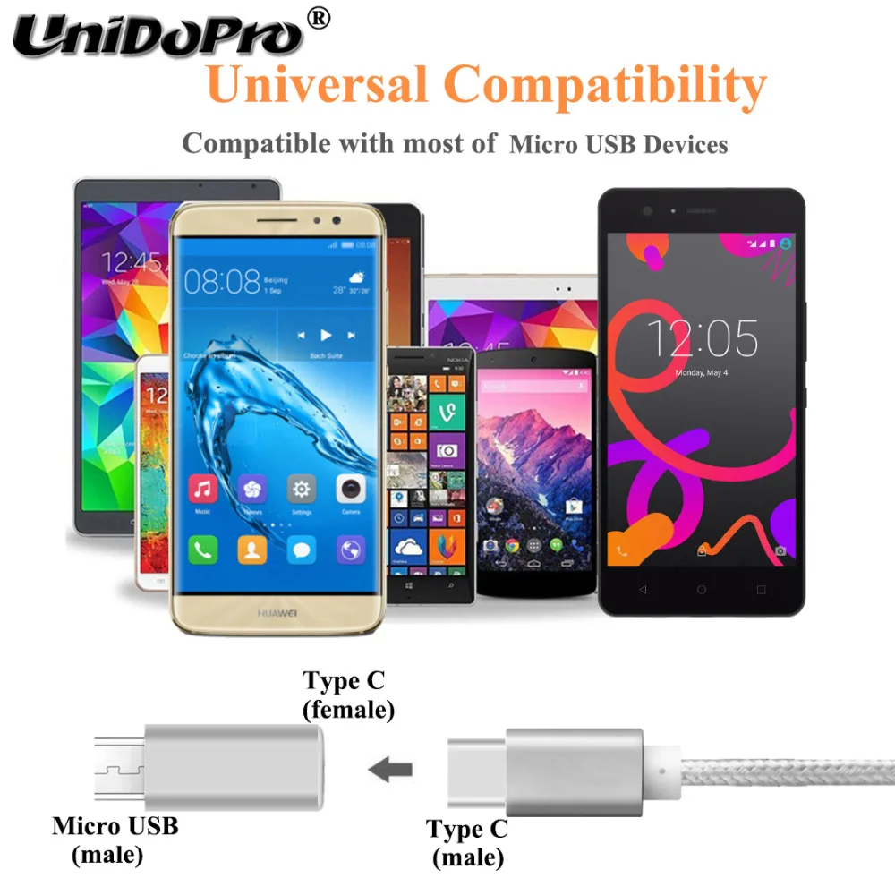 Адаптер с разъемом Type C Мама на Micro USB папа адаптер поддержкой зарядки для