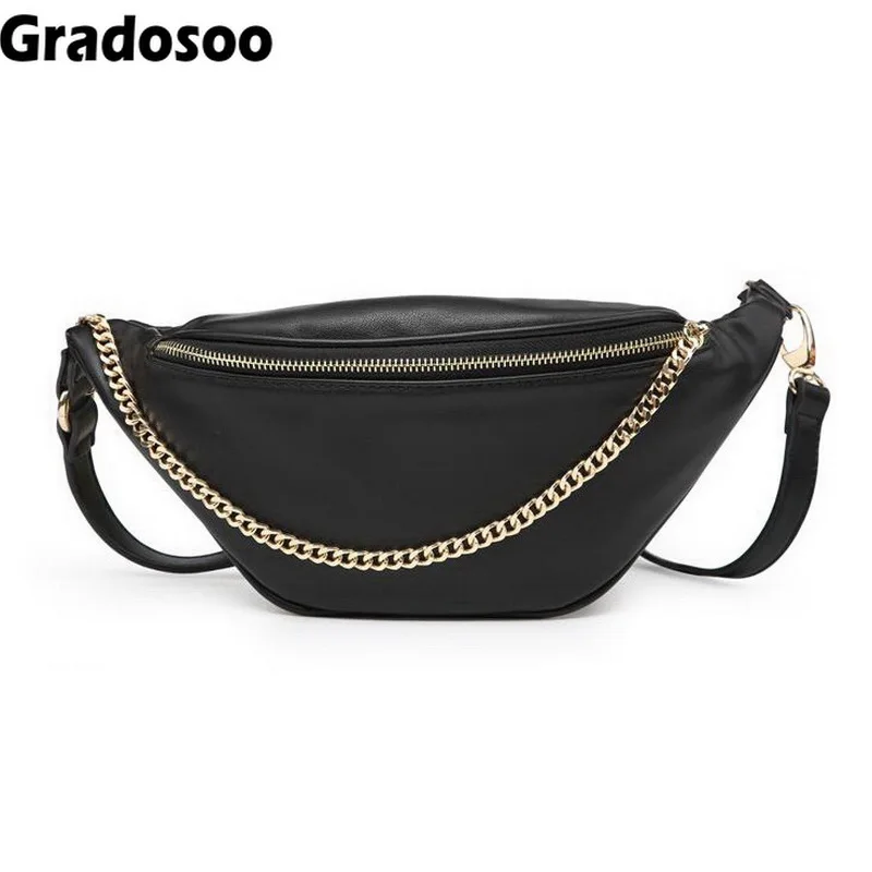 Gradosoo Fashion Waist Pack For Women Fanny Casual Chain Chest Bag Male Money Belt New Travel Mobile Phone Bags A027 | Багаж и сумки