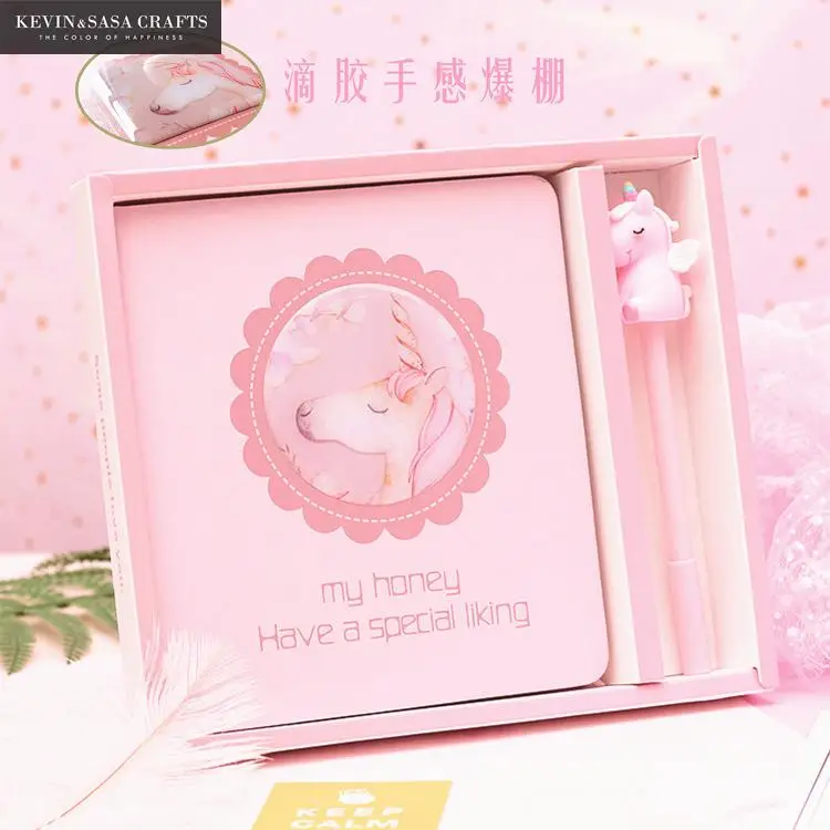 Новый качественный блокнот с единорогом записная книжка ручкой дневник кавайный