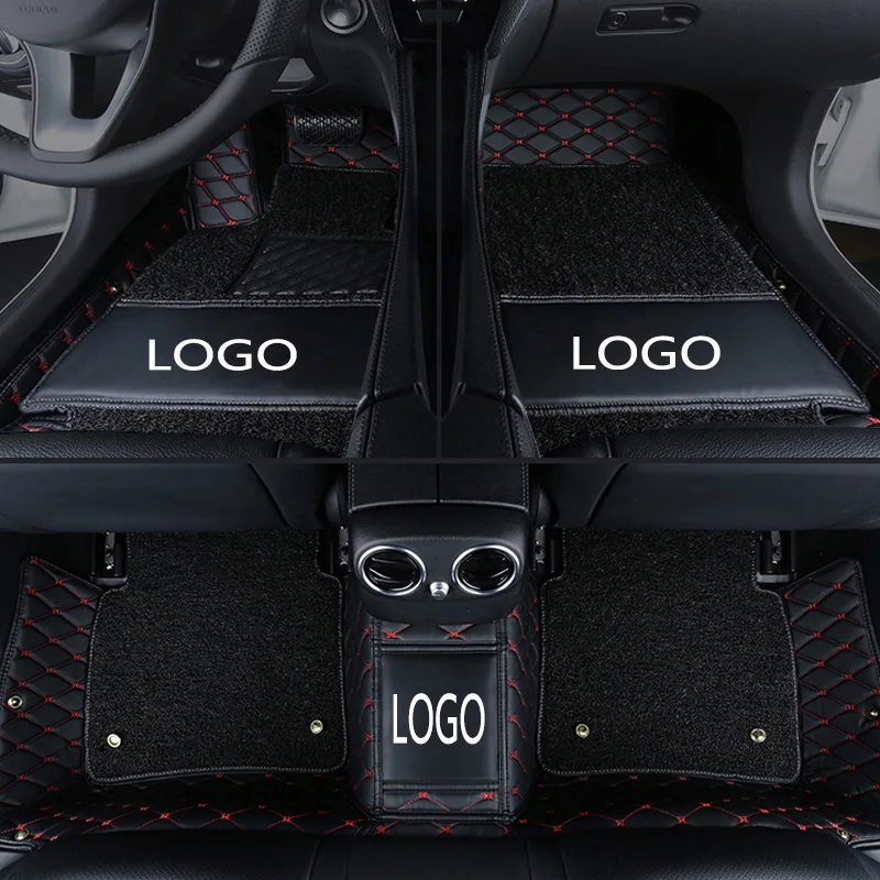 

Custom car logo car floor mats for KIA Shuma Forte Koup cerato RIO Carnival leather Anti-slip carpet cover