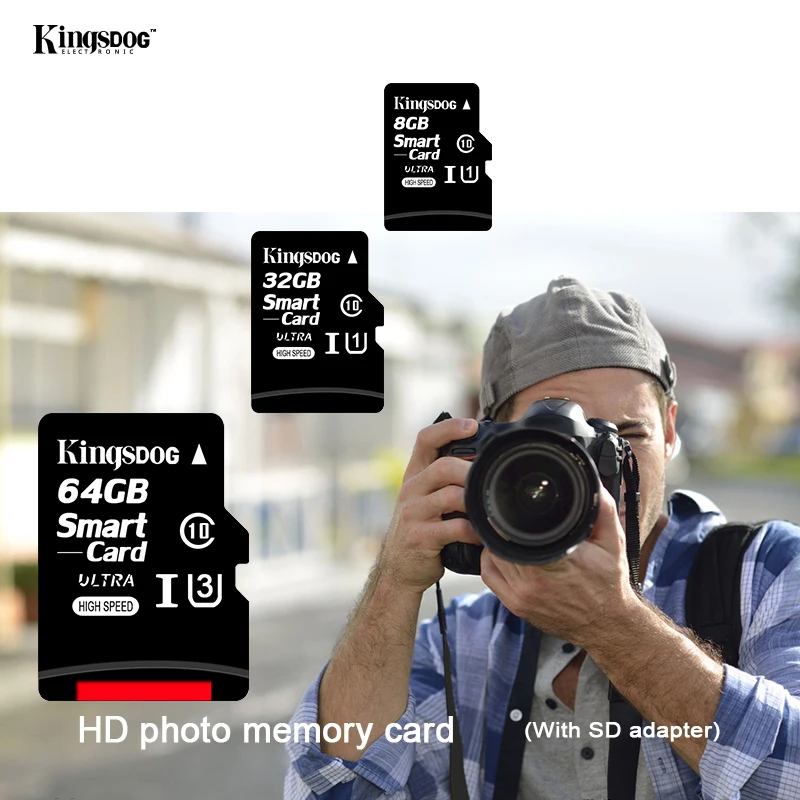 KINGSDOG Высокое качество Micro SD карта 32 Гб 64 класс 10 C10 UHS TF/SD карты 16 флэш 8 ГБ 4